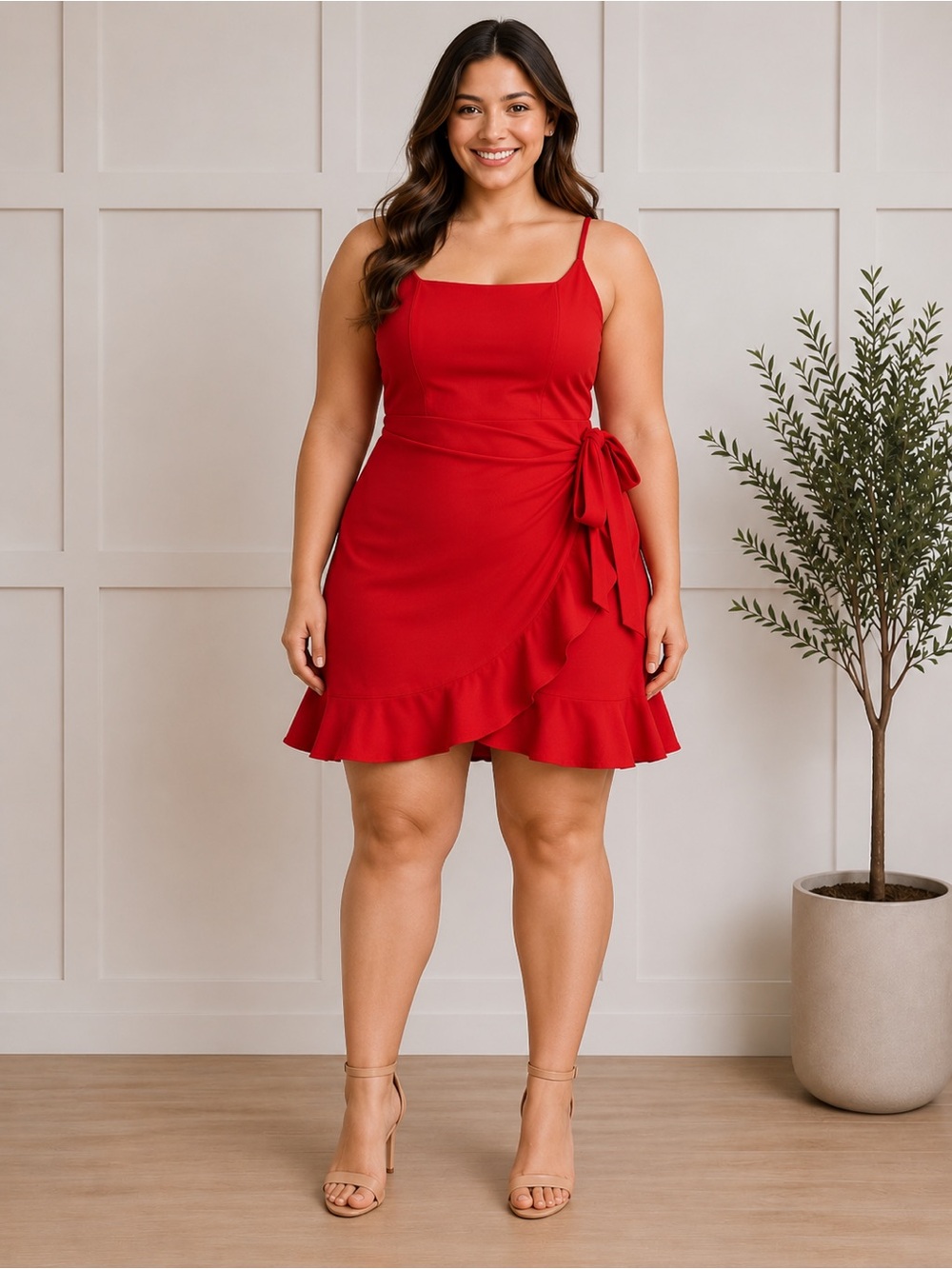 Elegant Red Sleeveless Dress
